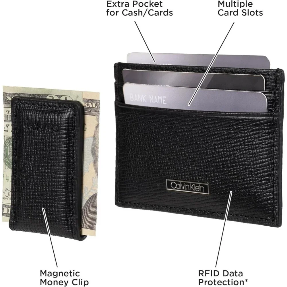 Calvin Klein Men's Wallet Sets-Minimalist Card Cases, Bifold Wallets
